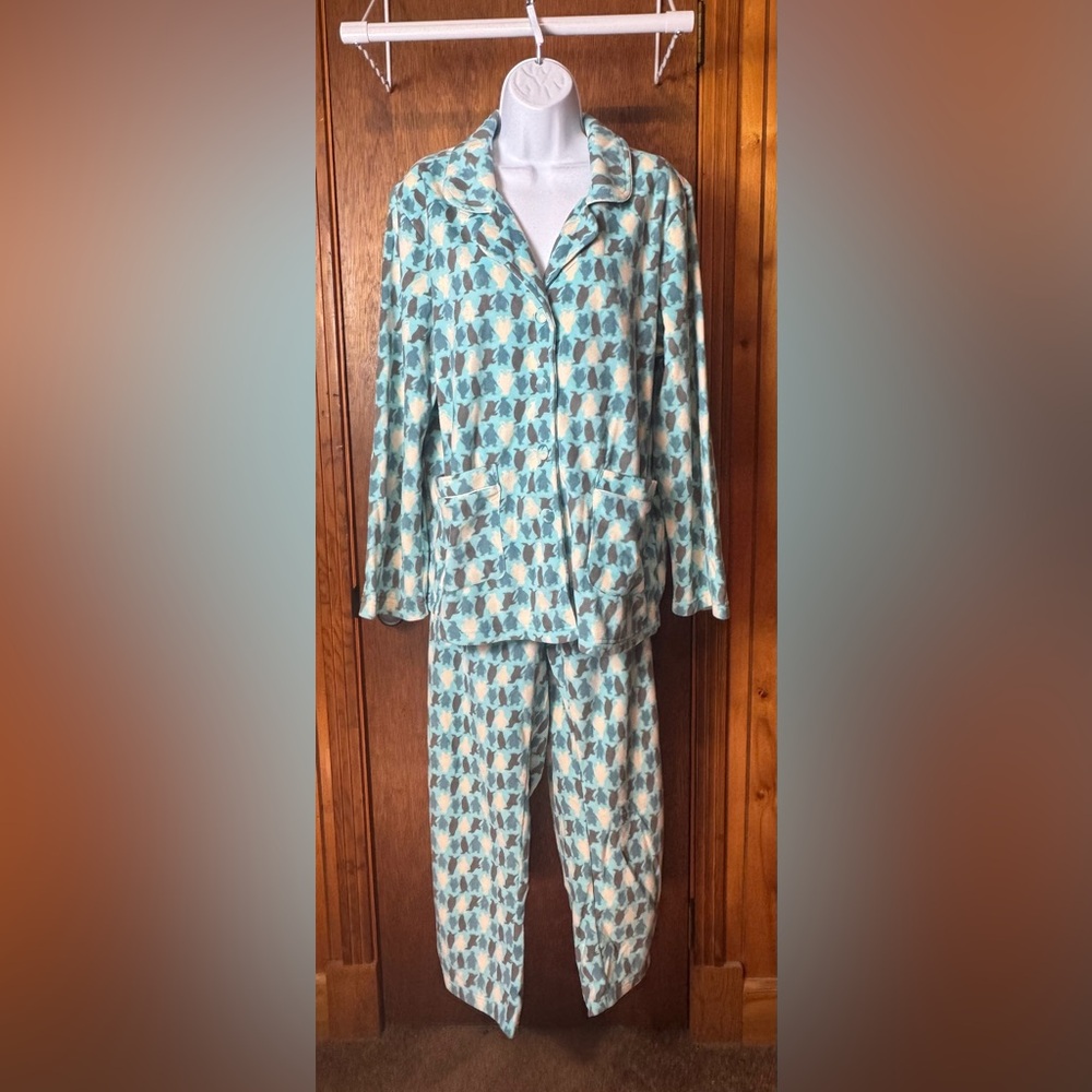 Dearfoams Woman’s Pajama Set in Blue and White‎ - XL